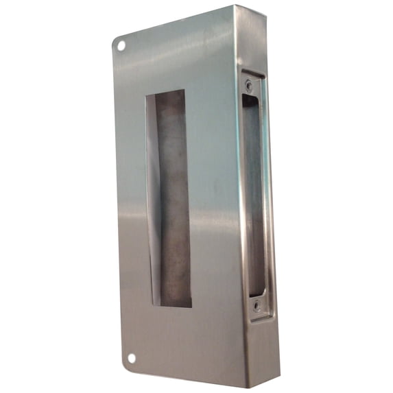 Don-Jo 514-CW 22 Gauge Stainless Steel Mortise Lock Wrap-Around Plate, Satin Stainless Steel Finish, 5" Width x 12" Height, for 86 Cut-Out