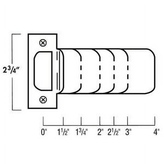Don-Jo ETS103605 2-3/4" T Strike with 3" Extended Lip Bright Brass Finish