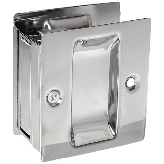 Don-Jo PDL101625 Square Privacy Pocket Door Lock Bright Chrome Finish