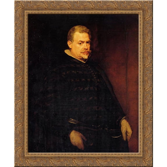 Don Juan Mateos 20x23 Gold Ornate Wood Framed Canvas Art by Velazquez, Diego Rodriguez de Silva
