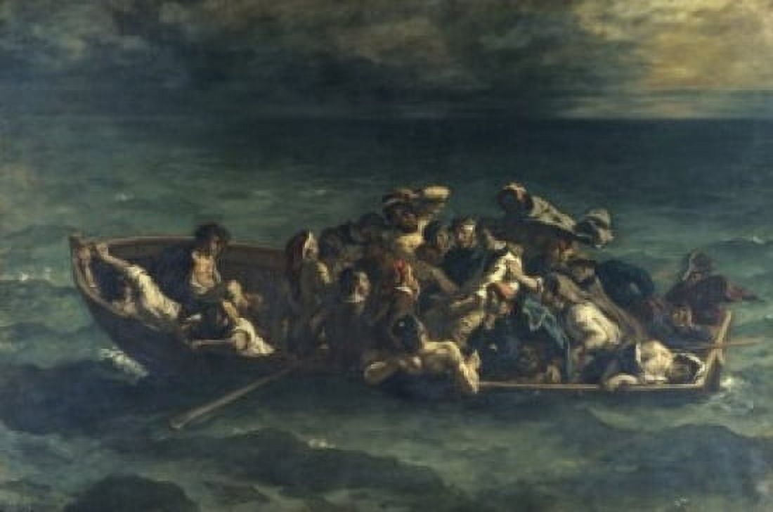 Don Juans Shipwreck Naufrage de Don Juan 1841 Eugene Delacroix 1798-1863French Muse de Louvre Paris Canvas Art - Eugene Delacroix (24 x 36)