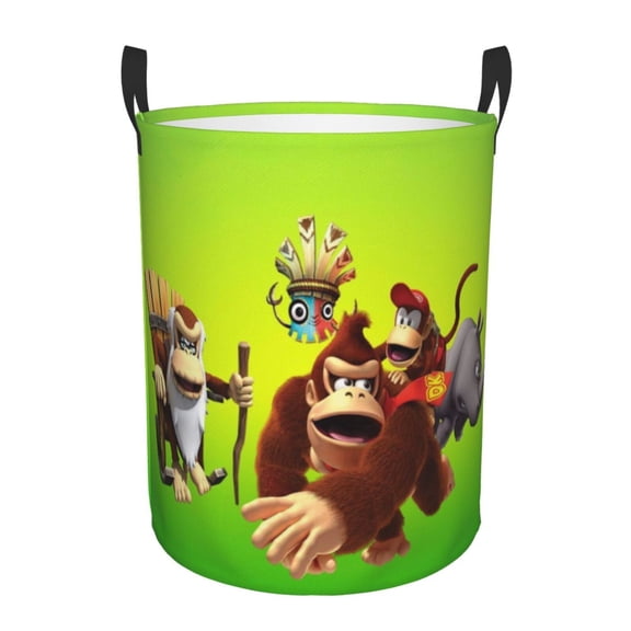 Don-Key Kon Laundry Hamper Laundrys Basket Large Waterproof Foldable With Handles Circular Storage Clothes Bag For Bathroom/Bedroom/Dorm