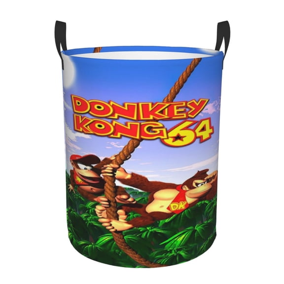 Don-Key Kon Laundry Hamper Laundrys Basket Large Waterproof Foldable With Handles Circular Storage Clothes Bag For Bathroom/Bedroom/Dorm