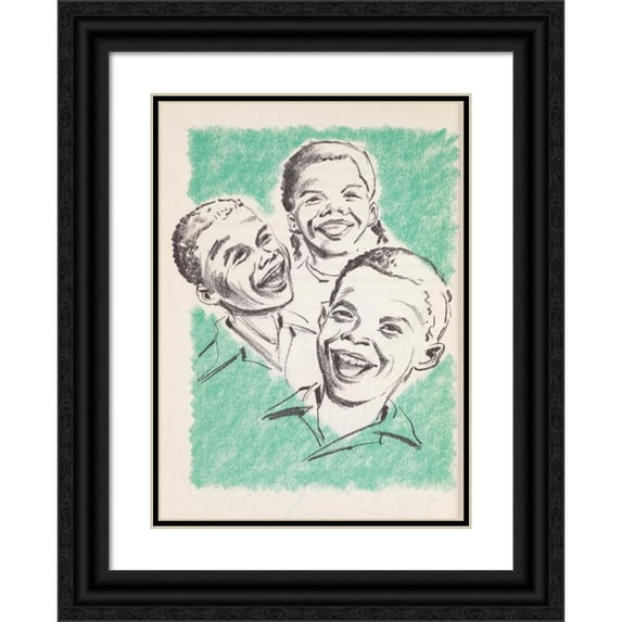 Don Lambo 18x24 Black Ornate Framed Double Matted Museum Art Print Titled: Getting to Know the Virgin Islands Pl14 (1959)