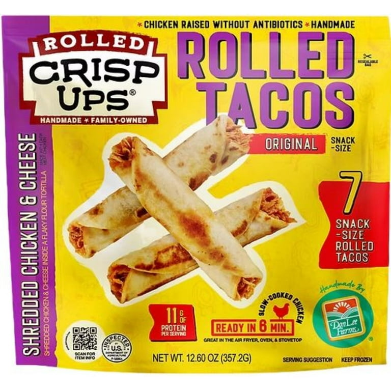Don Lee Farms CrispUps Chicken & Cheese Rolled Tacos, 12.60 oz