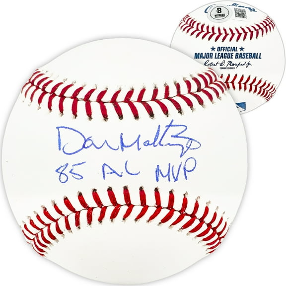 Don Mattingly Autographed Official MLB Baseball New York Yankees "85 AL MVP" Beckett BAS Witness 224694