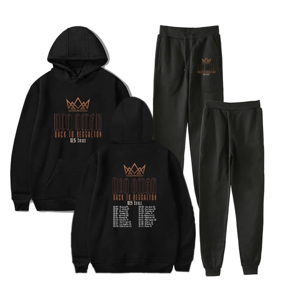 Don Omar Back to Reggaeton Tour 2024 Men/Women Fall Suit Hoodies Sportswear Hooded Ankle Banded Pant Two Piece Set