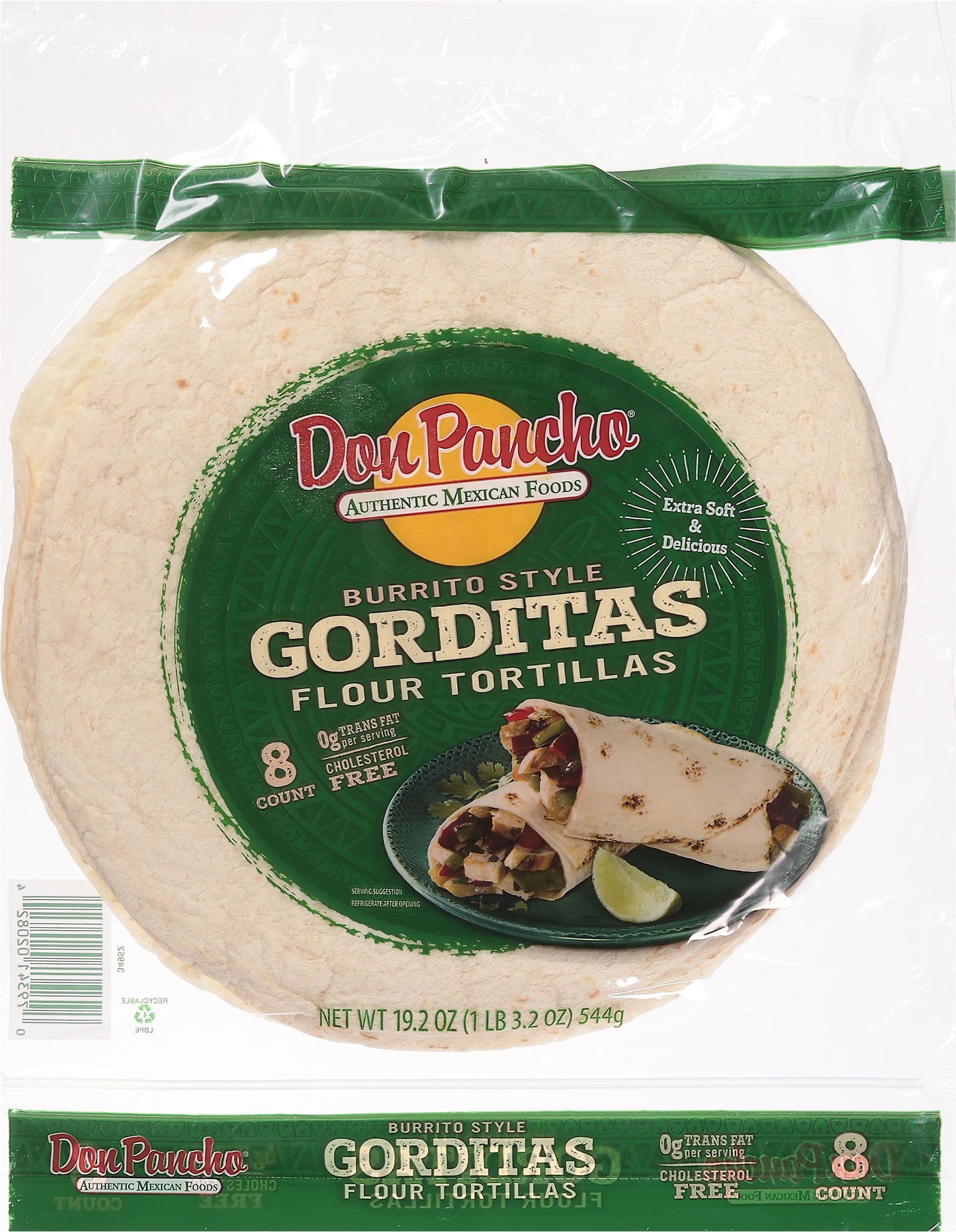 Don Pancho Flour Tortilla 10", 19.2 oz, 8 Count