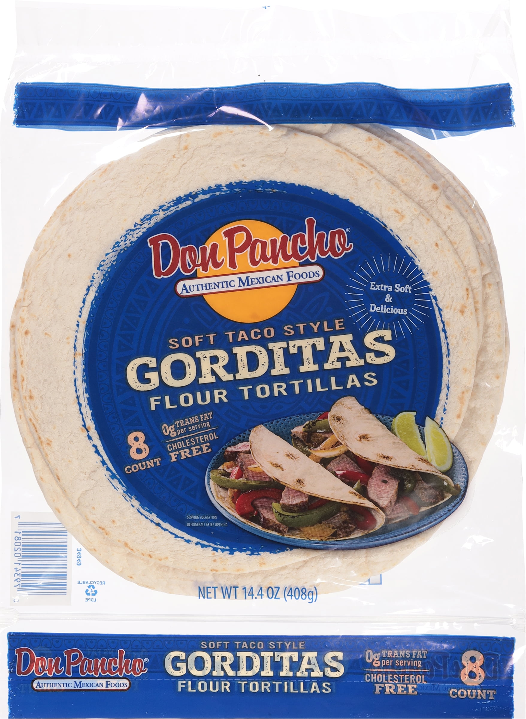 Don Pancho Flour Tortilla 8" , 14.4 oz, 8 Count
