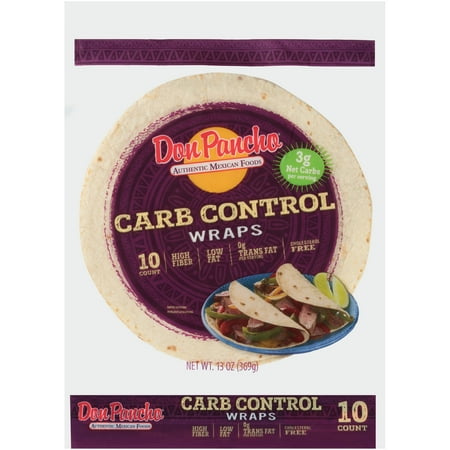 Don Pancho Low Carb Low Fat Whole Wheat Medium 10 Ct Wraps 13 oz Bag