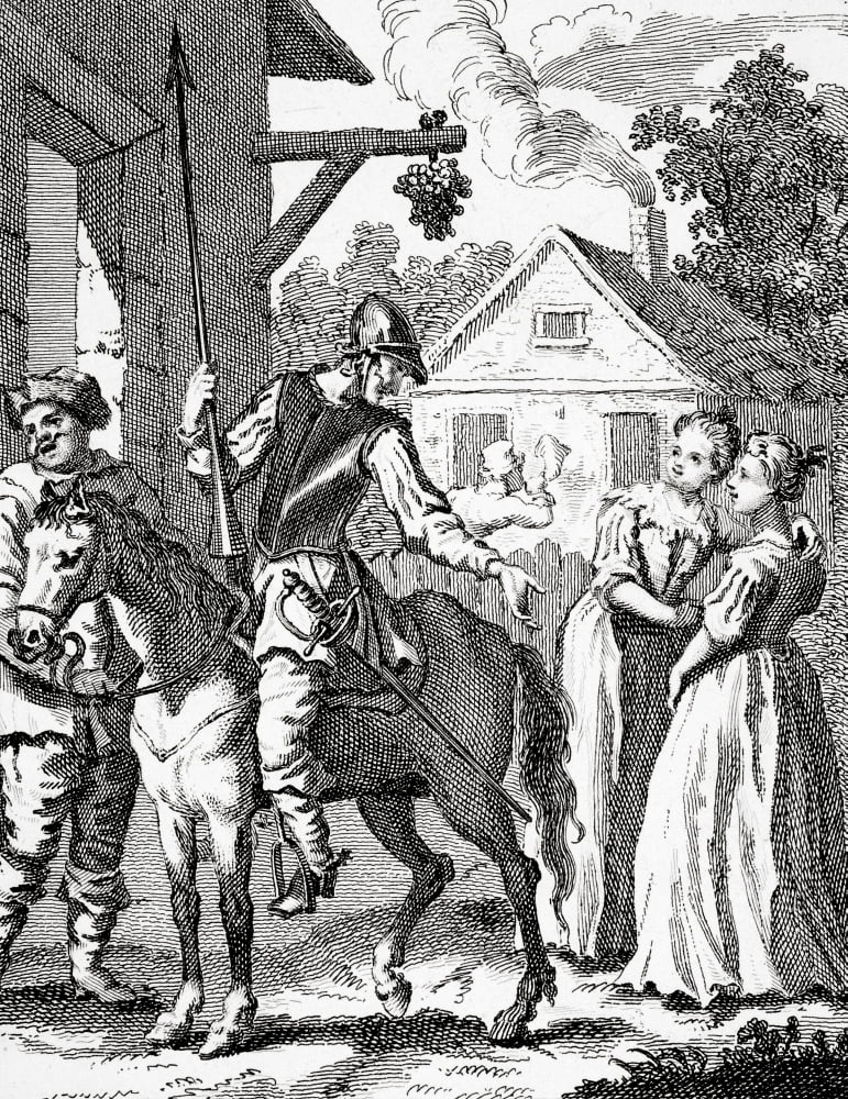 Don Quixote And Sancho Panza By William Hogarth Published 1798 Canvas Art - Ken Welsh Design Pics (12 x 16)