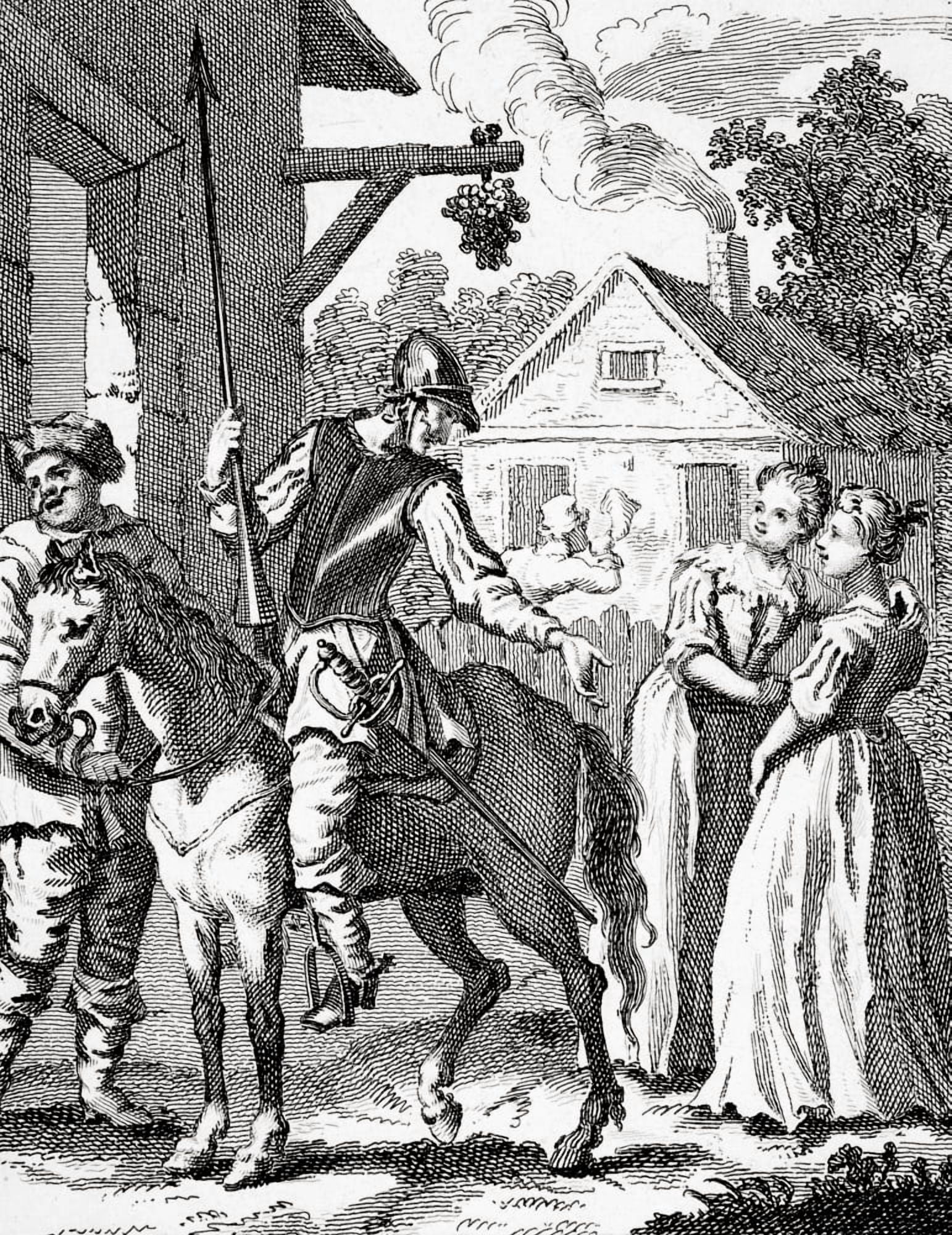 Don Quixote And Sancho Panza By William Hogarth Published 1798 Canvas Art - Ken Welsh Design Pics (24 x 32)