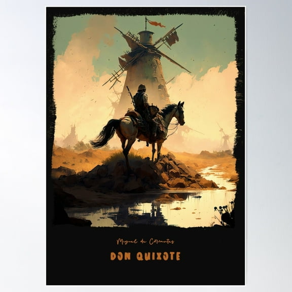 Don Quixote Poster Wall Art, Modern Wall Decor For Living Room Bedroom, 8x12 UNFRAMED