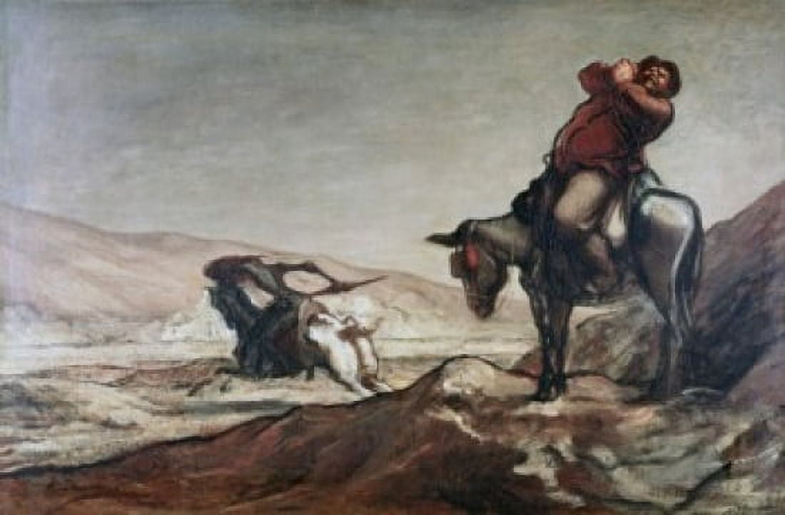 Don Quixote & Sancho Panza ca 1855 Honore Daumier (1808-1879 French) Private collection Canvas Art - Honore Daumier (18 x 24)