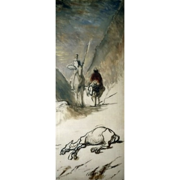 Don Quixote and Dead Mule by Honore Daumier, (1808-1879), France, Paris, Musee d'Orsay Poster Print (18 x 24)