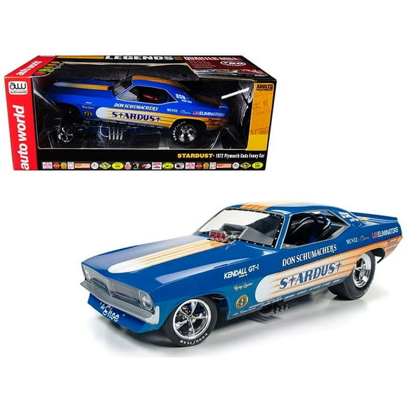 Don Schumacher's 1972 Plymouth Cuda Stardust (Bobby Rowe) Funny Car Limited Edition to 750pcs 1/18 Model Car by Autoworld