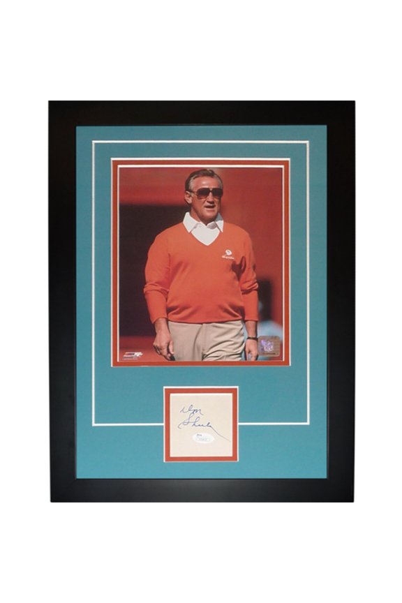 Don Shula Autographed Miami Dolphins (Orange Sweater) "Signature Series" Frame - JSA
