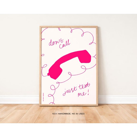 Don'T Call Just Text Me Print Retro Kitchen Wall Art
