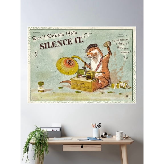 Donâ€™T Debate Hate, Silence Itâ&nbsp;! Poster Wall Art, Modern Wall Decor For Living Room Bedroom, 24x36 UNFRAMED