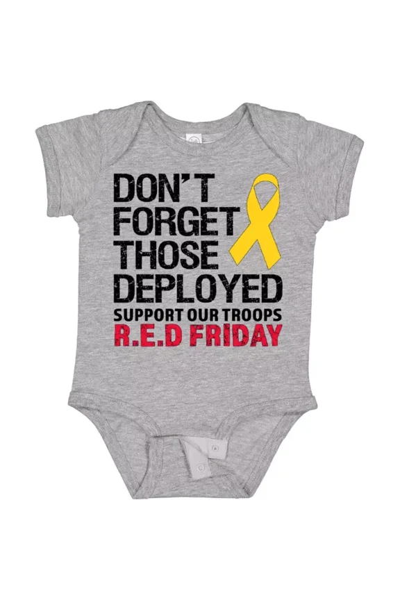 Don'T Forget Those Deployed-Support Our Troops-R.E.D. Baby Bodysuit R Bodysuit Cute Baby Onesie, BABY BODYSUIT LAT 4424