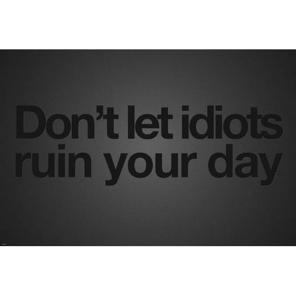 Don'T Let Idiots Ruin Your Day Poster 20x30 Funny Motivational Message New