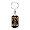 thumbnail image 1 of Don'T Like Me Hunter'S Keychain Stainless Steel or 18k Gold Dog Tag Keyring, 1 of 10