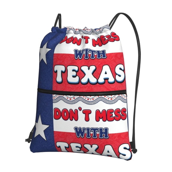 Don'T Mess With Texas Flag Drawstring Backpack Water Resistant String Bag Sports Sackpack Gym Sack For Men Women