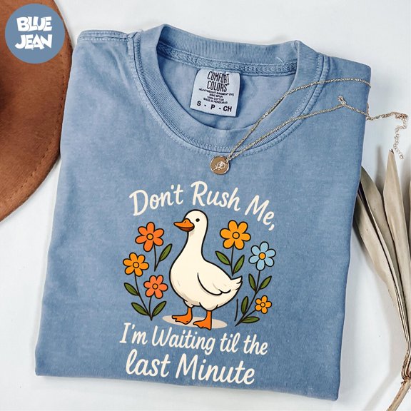 Don'T Rush I'M Waiting Til Last Minute Silly Goose T-Shirt All Size S-3XL
