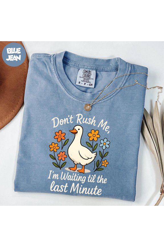 Don'T Rush I'M Waiting Til Last Minute Silly Goose T-Shirt All Size S-3XL