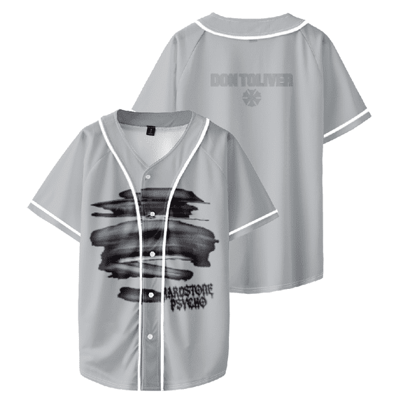 Don Toliver HARDSTONE Baseball Jersey V-neck Gray Tee Shirt Casual Tshirt