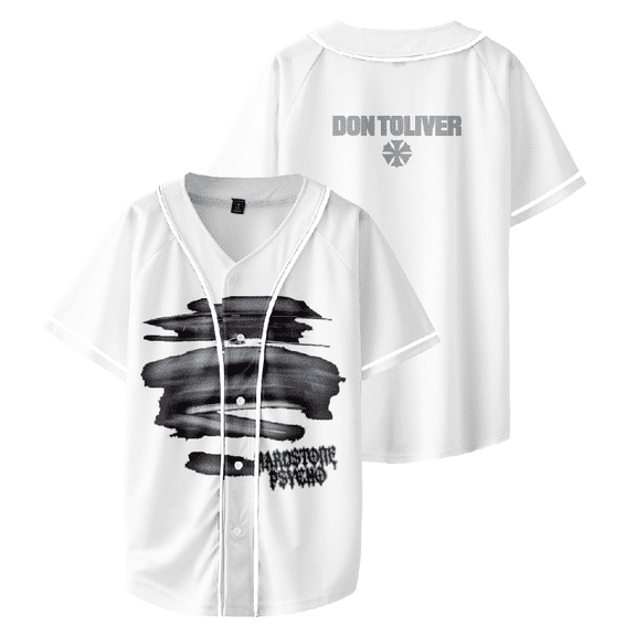 Don Toliver HARDSTONE Baseball Jersey V-neck White Tee Shirt Casual Tshirt