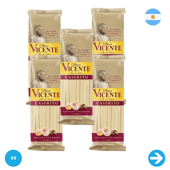 Don Vicente - Fideos Caserito Con Huevo 500g - x5 units