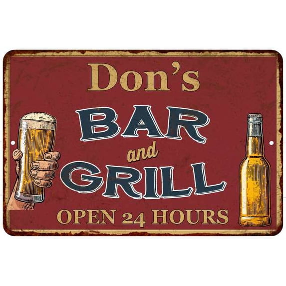 Don's Red Bar and Grill Rustic Sign Decor 8x12 208120045025