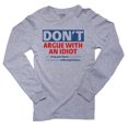 thumbnail image 1 of Don't Argue with an Idiot Men's Long Sleeve Grey T-Shirt, 1 of 2
