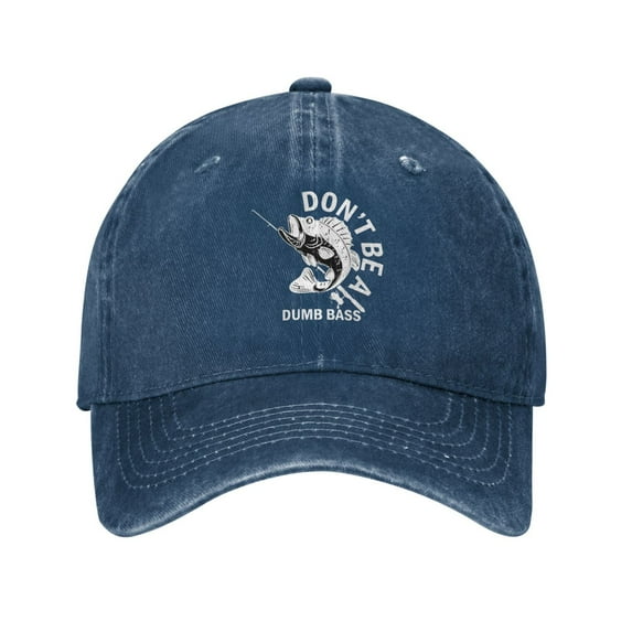 Don't Be A Dumb Bass Baseball Cap Vintage Soft Washed Denim,Golf Dad Hat Adjustable Trucker Hats for Men Women Unisex Adult,Navy Blue