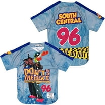 Don't Be A Menace Movie Men's Headgear Classics Embroidered Baseball Jersey (Small, Blue/Multi)