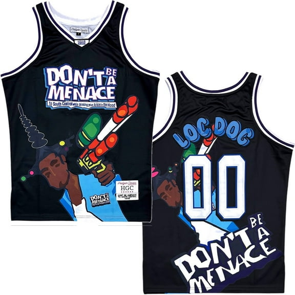 Don't Be A Menace Movie Men's Headgear Classics Embroidered Basketball Jersey (Small, Black)
