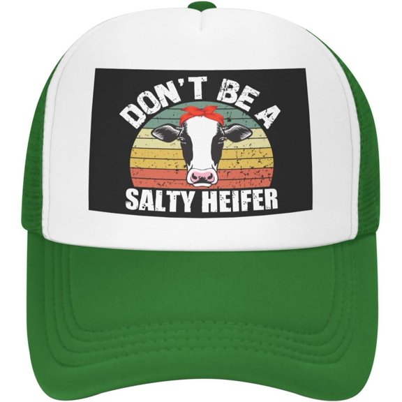 Don't Be A Salty Heifer Mesh Hat Men Women Baseball Cap Trucker Hat Sports Hat
