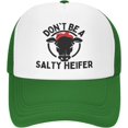 thumbnail image 1 of Don't Be A Salty Heifer Mesh Hat Men Women Baseball Cap Trucker Hat Sports Hat, 1 of 9