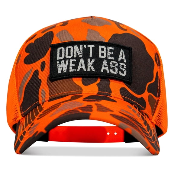 Don't Be A Weak Ass Patch Snapback Orange Duck Camo / Orange