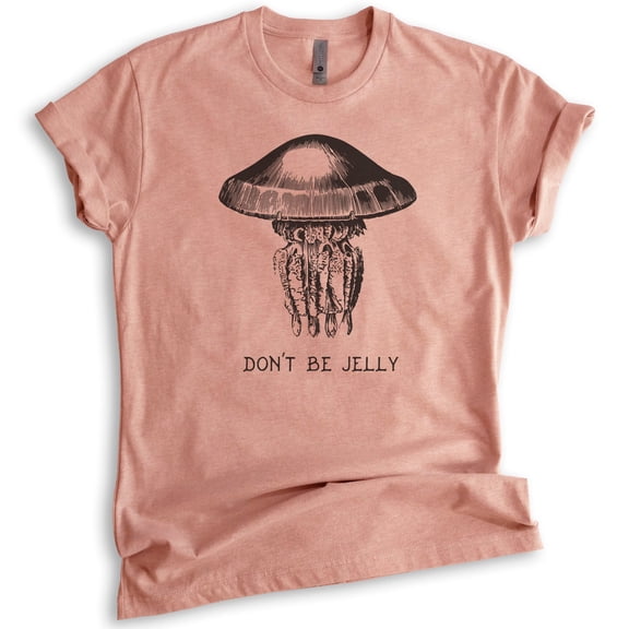 Don't Be Jelly Shirt, Unisex Women's Men's Shirt, Jelly Fish Shirt, Fishing Shirt, Fish T-shirt, Heather Sunset, Medium