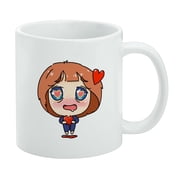 Dont Be Scared Im Trying to Flirt Kawaii Chibi Heart White Mug