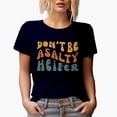 thumbnail image 1 of Don't Be a Salty Heifer, Farmer or Cow Lover Themed, Groovy Retro Wavy Text Merch Gift, Navy Blue T-Shirt, Small, 1 of 5