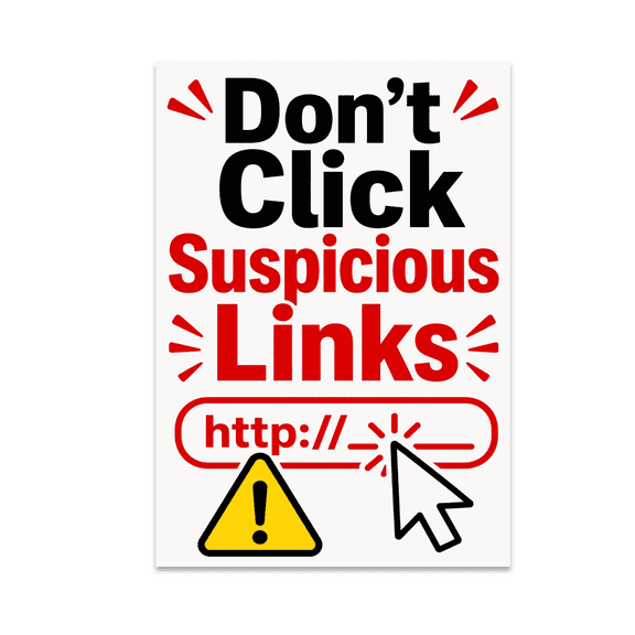 Don't Click Suspicious Links - Cyber Safety Advocate - 13x19 Poster Print
