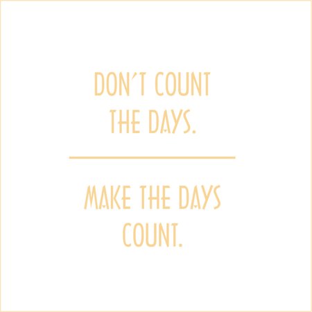 Don't Count the Days, Make the Days Count Vinyl Quote - Large - Buttercream