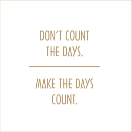 Don't Count the Days, Make the Days Count Vinyl Quote - Medium - Latte
