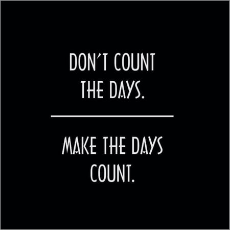 Don't Count the Days, Make the Days Count Vinyl Quote - Medium - White