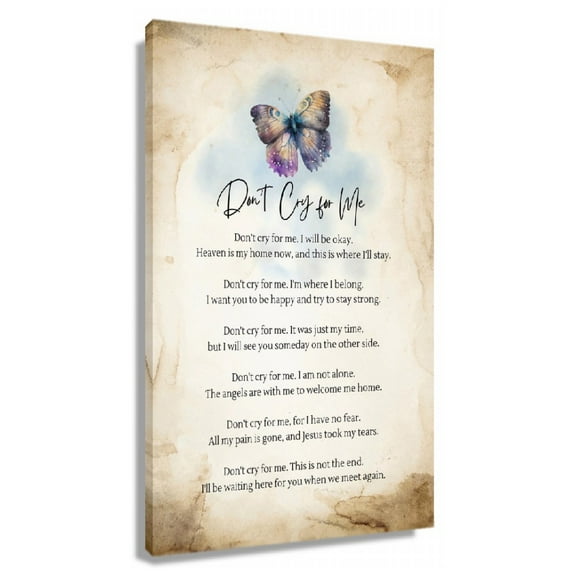 Don't Cry for Me Poem 12x18 In Framed Wall Art, Inspirational Poetry Poster, Print for Bedroom, Modern Decorative Painting for Home or Gift