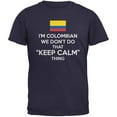 thumbnail image 1 of Don't Do Calm - Colombian Navy Adult T-Shirt - Small, 1 of 1