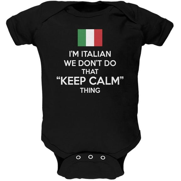 Don't Do Calm - Italian Black Soft Baby One Piece - 9-12 months